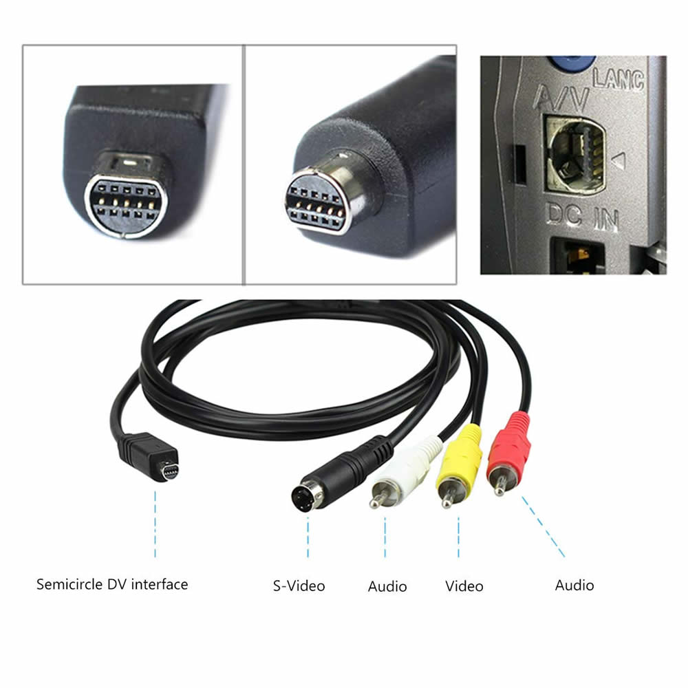 Stereo AV Cable For Sony Handycam Camcorder VMC-15FS VMC-15VC VMC-30FS VMC-30VC