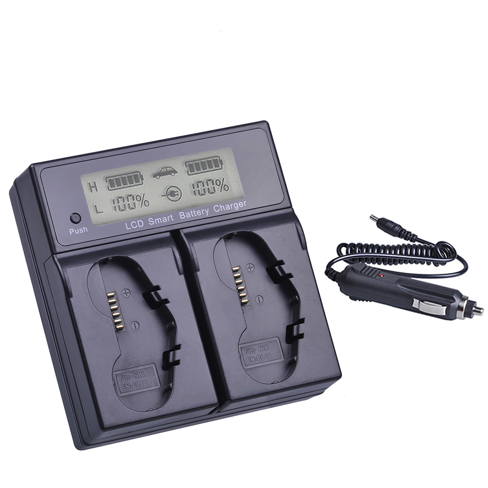 LCD Smart Dual Channel Battery Charger For Nikon Digital SLR Camera D4 D4s D5 D6